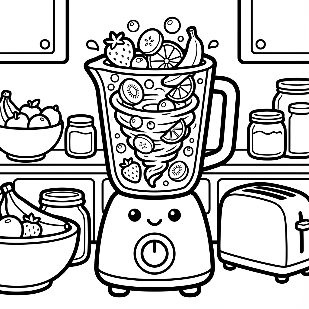 Tiny city in a gumball machine, an easy color-in pages wide lines design.